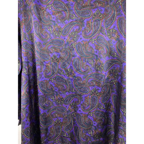 Vintage Lane Bryant Purple Paisley Print Long Sleeve Nightgown Button Plus 26/28 - Picture 10 of 12
